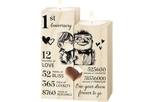 VETBUOSA 1st Anniversary Wedding Gifts for Wife, Her, Girlfriend, Couples Gift Candlestick, Paper, One Year, First Wedding Anniversary Presents for Boyfriend, Husband, Him