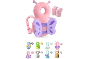 JEJA Protezione per La Testa Del Bambino, Regolabile Cuscino Protettivo per il Corpo Posteriore - Farfalla Con Antiscivolo Ginocchiere Bambini