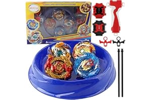 TUKIIE Beyblade Burst Kreisel Beyblade Burst Arena Kampfkreisel Set mit Beystadium-Arena, 4 Kreisel und 2 Launchers, Battle Kreisel Spielzeug für Kinder ab 6 Jahren, Geschenk-Sets für Kinder
