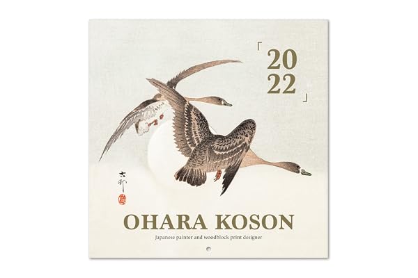 Grupo Erik - Calendrier Mural 2022 Ohara Koson - 16 Mois | Calendrier 2022 Mural Mensuel, De Septembre à Décembre 2022 | 30 x 60 cm, 7 langues, Certifié FSC