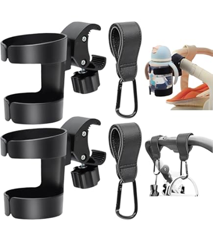 Universele Bekerhouder - Buggy Bekerhouder - Cupholder Kinderwagen 2stuks Wandelwagen Flessenhouder 360 Graden Rotatie Eenvoudig Te Monteren Drinkwater Bekerhouder Snelsluiting Voor Fi