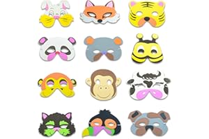 LAPONO Di Set Di Maschere Per Animali Maschere Per Bambini Animali Per Bambini Simpatiche Maschere Per Animali Sono I Giocattoli Preferiti Per Tutti I Bambini, Adatti A Bambini,Feste,Compleanni, Cosplay