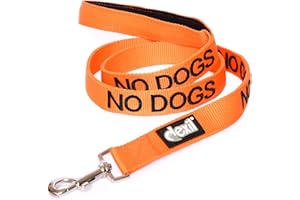 Dexil NO DOGS (Not good with other dogs) Orange Colour Coded 60cm 1.2m 1.8m Luxury Neoprene Padded Handle Dog Leads PREVENTS Accidents By Warning Others Of Your Dog In Advance (1.8m)