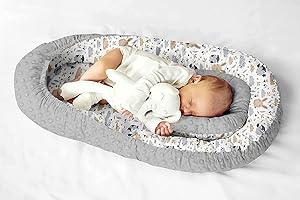 KOSPU Multifunktionale Kuschelnest Babynest Kokon für Babys und Säuglinge, Nestchen, Reisebett, 100% Baumwolle, antiallergisch