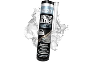 PROCREA® Montagekleber "Power Plus" [Kleben statt Bohren] Haftstarker Baukleber auf Basis von Acrylatdispersion - Extra starker Sofortkleber für Sockel, Stuck, Styropor, Holz uvm. - Made In Germany