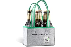 ‎ZWÖNITZER HANDWERKLICH GEBRAUT Brauerei Zwönitz Männerhandtasche aus Filz mit Zwönitzer Pils/Flaschentasche inklusive Bier als Männergeschenk zum Vatertag/Flaschenträger 6 Flaschen Pilsner Bier/Stylischer Bottlebag
