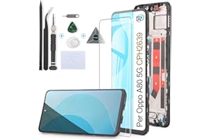 RongZy Schermo LCD per Oppo A80 5G Display Sostituzione per Oppo A80 5G CPH2639 Digitizer Assembly Vetro di Ricambio Touch Screen con Strumenti(6.67", Nero con Cornice)