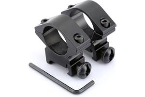 Dophee 2pcs Nero Low Profile 1" 25,4 Millimetri Portata Anello Monte 20 Millimetri Picatinny Guida del tessitore