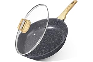 GiPP Poêle à Frire Antiadhésive en Céramique avec Couvercle– Poêle Saine et Non Toxique, Compatible Induction, Sans PFAS ni PFOA, Passe au Lave-Vaisselle, Manche Reste Froid(Gris,24cm+Couvercle)