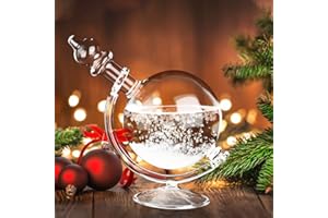 HyperDeco Storm Glass Weather Predictor, Weather Predicting Globe Storm Glass Cloud Forecaster, Globe Shaped Barometer Bottle Station, Decoration Craft for Home Office, Xmas Gift for Her