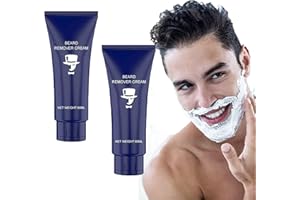 RUCRAK 2 pezzi uomo permanente crema per la rimozione della barba dei capelli pasta depilatoria viso, crema naturale per la rimozione della barba morbida e indolore per viso, ascelle, gambe, petto, braccia