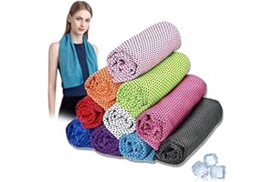 Yhjxly 10 Stück Kühlendes Handtuch,Mikrofaser Kühltücher, Cooling Towel,kühlendes Handtuch Fitness und Sport, für Sofortige Kühlung, Eishandtuch Cooling Towel für Fitness Sport Reise Yoga