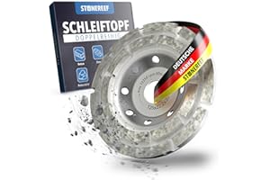 STONE REEF Garnek szlifierski 125 mm do szlifierki kątowej – diamentowa tarcza szlifierska do betonu, kamienia i zaprawy – turbo o wysokiej wydajności usuwania – nadaje się do szlifowania na sucho i na mokro