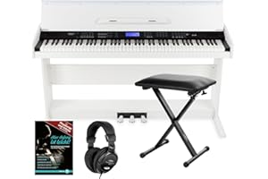 FunKey DP-88 II piano numérique blanc set Economy banquette, casque et méthode d'apprentissage