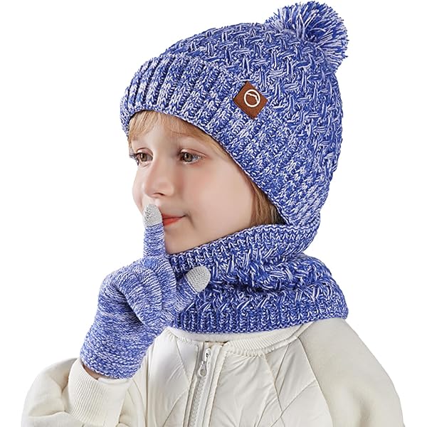 Wokuaile Chapeau Écharpe Et Gants Pour Filles Ensemble D'Hiver
