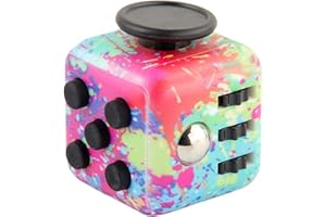 Yeefunjoy Anti-Stress Fidget Toy Cube Anti Stress Jouet Décompression Jouet Cube avec 6 modules apaisants pour Enfants et Adultes (Splash)