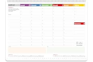 SOLOCALENDARI Planner 2026 Settimanale da Tavolo SPIRALATO con tutte le DATE 2026 STAMPATE in Carta ECOLOGICA Certificata FSC® Mix Credit - Planning 2026 perfetto per casa e ufficio con ANGOLI ANTIORECCHIE (30x42)