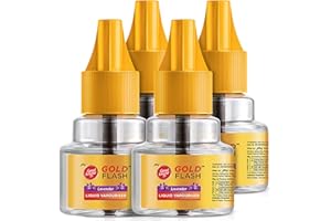 Good knight Gold Flash Liquid Vapourizer | Mosquito Repellent Refill | Lavender Fragrance | Pack of 4 (45ml each)