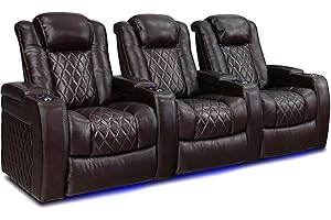 VALENCIA THEATER SEATING Valencia Tuscany Home Theater Seating | Premium Top Grain Italian Nappa 11000 Leather, Power Reclining, Lumbar Support, Headrest