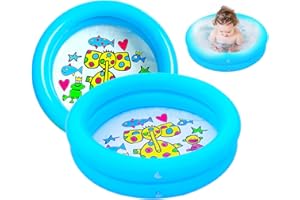 Baby Paddling Pool - Ucradle 2Packs Paddling Pool Inflatable Kids Swimming Pool Bath Toys for Summer Water Party Family Swimming Pools Kids Pool for Outdoor Garden Backyard - 65x16cm 2 Rings Circles