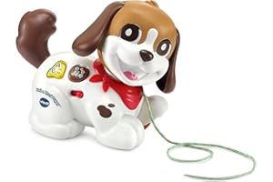 VTech Baby Walk & Woof Puppy, Pull-Along Baby Toy Dog with Music, Letters & Phrases, Interactive Gift for Infants 1, 2, 3 years +, English version
