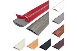 IGTOPS Protection de câble de sol, flexible, découpable, en PVC, cache de câble de sol autocollant, protège les câbles et évite les trébuchements, 50 mm x 1 m, grain de bois gris