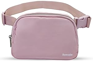 Bomvabe Pink Fanny Pack for Women Teens Girls, 1L Everywhere Belt Bag with Adjustable Strap 32" to 51", Small BumBag for Ladies with Multi Pockets, Crossbody Bag Lightweight for Travel Sport Running