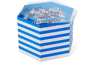 BECKO US Becko Lot de 12 plateaux de tri empilables avec couvercle, accessoires de puzzle pour puzzles jusqu'à 2000 pièces, 12 plateaux hexagonaux en blanc et bleu