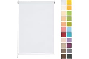 ‎RETTIKA Rettika Sichtschutz Rollo ohne Bohren - Weiß, Breite: 50cm, Höhe 120 - Rollos für Fenster ohne Bohren, Fenster rollos für innen, Jalousien zum Klemmen, Klemmrollo