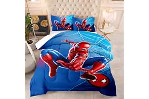 CHAOSE-ESB Termal 100% Algodón Egipcio- Juegos De Cama De Calidad Hotelera Funda Nórdica De Juego De Dibujos Animados De Anime, Tamaño Queen 3 Piezas (Hombre araña,(180x220 cm)-Cama de 105/135)