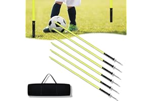 HENGMEI Lot de 6 barres d'agilité rebondissantes pour football - Accessoires d'entraînement pour l'agilité - Pour l'entraînement d'agilité et de coordination - Adultes et enfants - Chiens