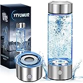 Bouteille d'eau hydrogène riche en hydrogène - Technologie SPE/PEM améliorée, bouteille portable rechargeable en verre (convi