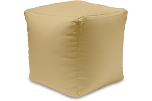 Home Sweet Home UK 100% Waterproof Cube Bean Bag Footstool Modern Square Pouffes for Living Room Large Cube Plush Pouffe Footstool For Indoor & Outdoor Stylish & Durable Square Beanbag Pouffe Stool