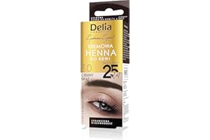 Delia Cosmetics - Tinte para cejas - Color marrón oscuro - Estructura cremosa - Efecto pulmón que dura hasta 14 días - Sin amoniaco - Set colorante para cejas - 15ml