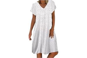 NNGOTD Femmes Coton Lin Chemise Robes boutonnées Col V Robe Tunique Chic Et Elegant Fête Cocktail Mini Shirt Robe sans Manches Imprimé Floral Bohème Grande Taille Pas Cher Mini Jupe De Plage Robe Courte Sexy