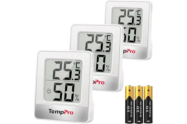 TempPro TP49 Mini Termómetro Higrómetro Digital, 3 Piezas Blanco | Termohigrómetro de Interior Medidor de Temperatura y Humedad para Medir Ambiente del Hogar (Anteriormente ThermoPro)