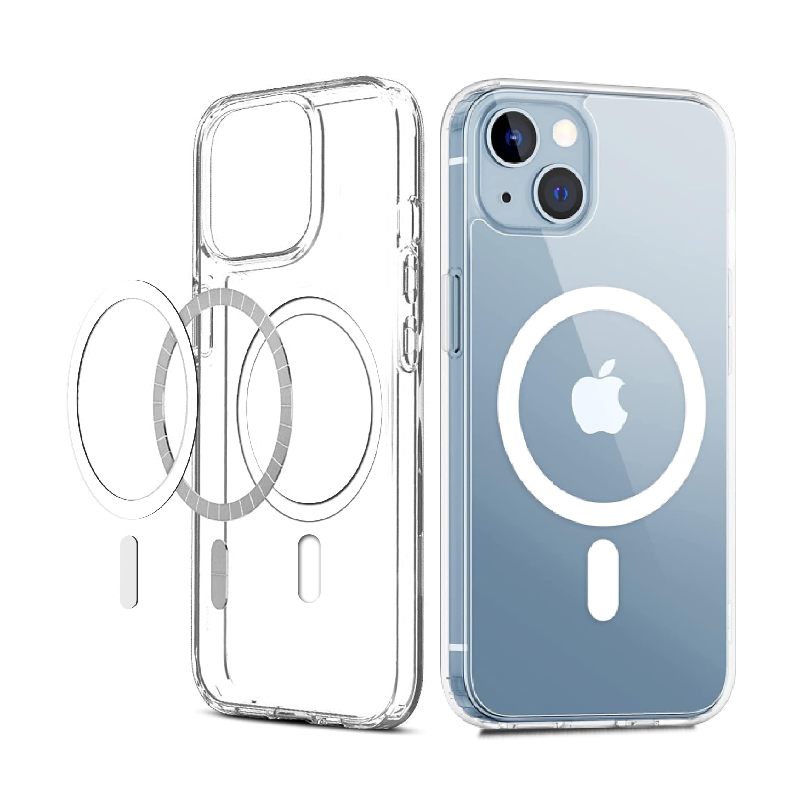 CEDO Magfit Cover for iPhone 13 / iPhone 14 (6.1 inch) | Mag-Safe Wireless Charging | Designed with Magnetic Lock Shockproof Phone Bumper Transparent Back Case Cover (Clear)