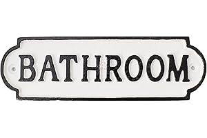 A.B Hardware Vintage Style Cast Iron Wall / Door Sign Plaque - Bathroom Pantry Exit Enter Push Pull - AB Hardware (Bathroom)