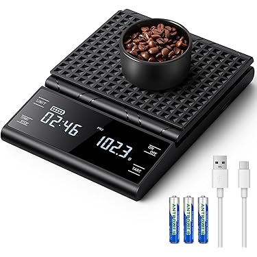 SCALA DA CAFFÈ con timer 3 kg/0,1 g alta precisione versamento a goccia