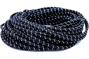 SUPBIKY Expanderseil 25 Meter Durchmesser 8mm Gepäckspanner,Gummiseil für anhängerplane,Spanngummi,Spanngurte,Dehnbar Spanngurt,Befestigung Riemen,Gummiband,Für Transport Ladungsfixierung Planenseil(schwarz)