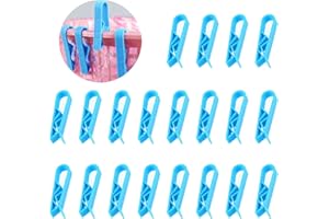 HOTMNTY Rubbish Bag Clip, Trash Can Clip, Anti-Slip Fixed Trash Bag Holder, Waste Bin Bag Clips, Plastic Garbage Bin Clip, Garbage Bin Clamp, Rubbish Bin Liners Non-Slip Clamp Holders, Blue, 20 Pieces