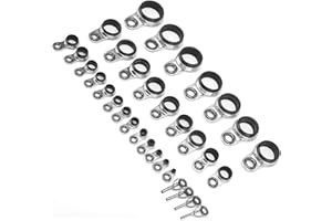 SUNGOOYUE Kit de Anillos Guías para Caña de Pescar, Piezas de Reparación para Caña Telescópica de Colada para Surf, Anillo de Cerámica de Acero Inoxidable, 33 Uds.