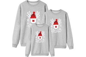 GENERIC Weihnachtspullover Kinder Damen Herren Papa Mama Top Familie Set Pullover Pulli Weihnachten Weihnachtspulli O-Ausschnitt Langarm Rentier Strickpullover Sweatshirt Weihnachten