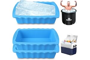 Hydream 3pcs Extra Large Ice Block Moulds, 3,9kg Moldes de Silicona Reutilizables para Cubitos de Hielo para Bañera Hielo Plunge (Azul-3pc)