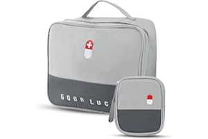 JRJRN 2 Pièces Sac de Secours Portable, Trousse de Premiers Secours, Grand & Petit Trousse Pharmacie pour Maison Voyage Camping