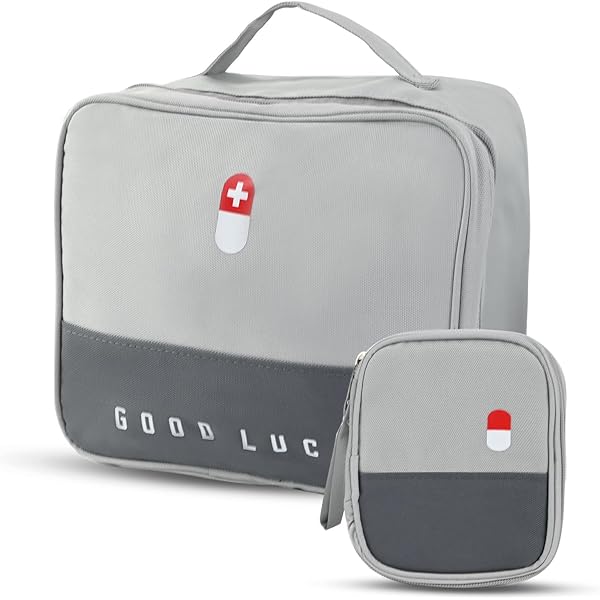 FYting EHBO-kit reistas, 3 stuks EHBO-zakje, (1 l 2 mini), lege medicijnzakken, waterdichte Oxford-doek, draagbare medicijnopbergtas voor school, reizen, kamperen, wandelen (groen rood