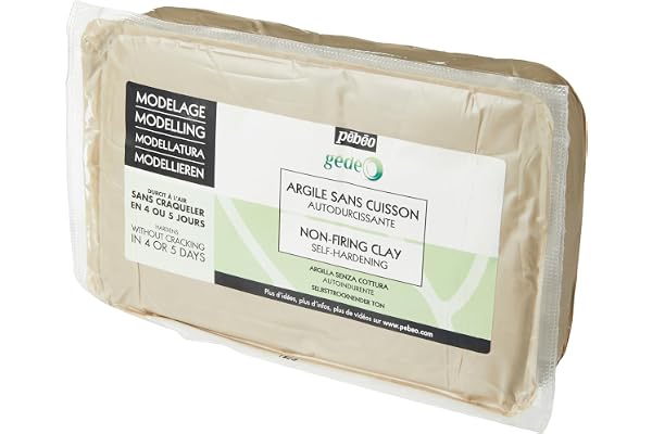Pébéo - Gédéo Argile Sans Cuisson - Modelage, Moulage & Poterie - Autodurcissante Sans Four - 1,5 KG, Gris 766302
