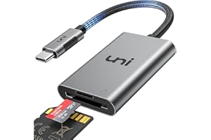 uni SD Card Reader, Aluminum USB C to Micro SD/SD Card Adapter Thunderbolt 3 for SDXC/SDHC/MMC/RS-MMC, Compatible for iPhone 15 16, MacBook Pro/Air, iPad Pro, Android, Galaxy S22 etc.