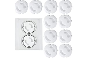 Meloplam - Steckdosensicherung - Kindersicherung - Steckdosenabdeckung - 10 Stück - weiß, transparent, schwarzbraun - Made in EU (weiß)