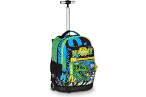 Mitama Trolley Scuola Run Maxi MITAREX, Nero, Doppio Scomparto, Tasca Frontale, 2 Tasche Laterali, Scuola Elementare e Tempo Libero, Bambino